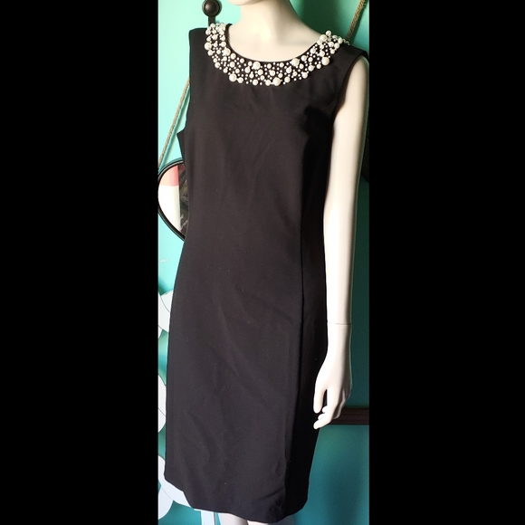 CK pleated zip up little black dress - Picture 2 of 8